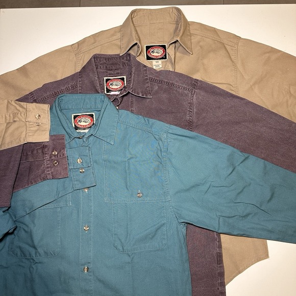 The Australian Outback Collection Shirt Bundle 3 Heavyweight USA Teal Purple Tan - Picture 1 of 15